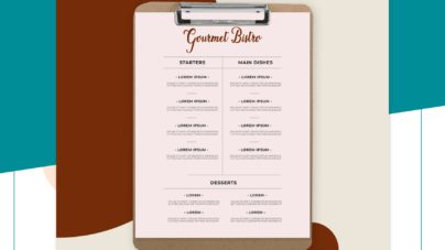 Restaurant Clipboard Menu